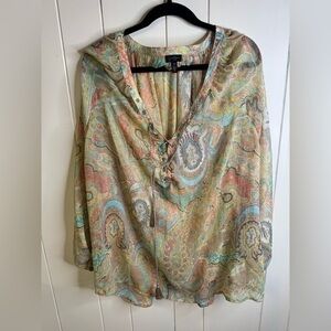 Jessica Simpson Sheer Paisley Blouse 3X
